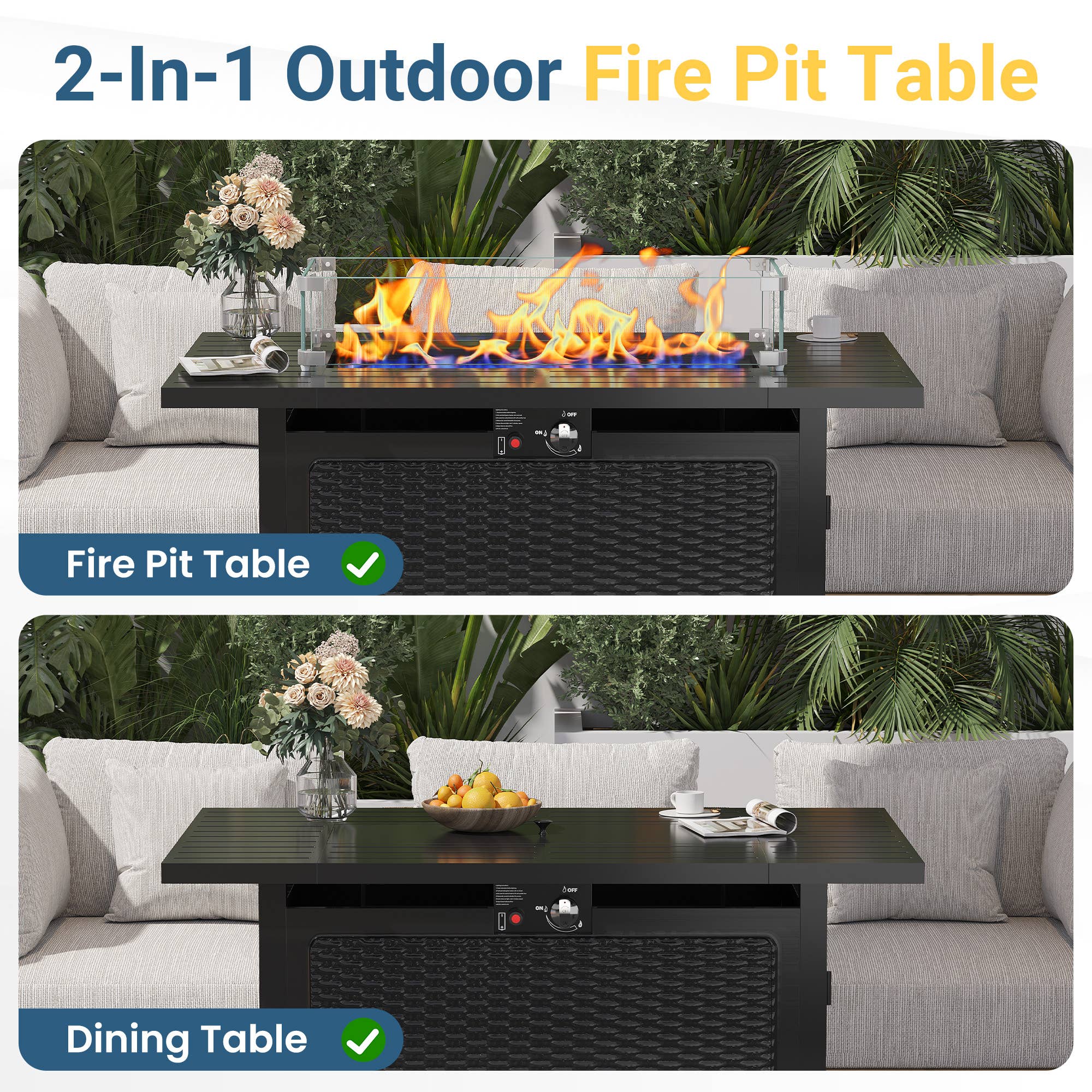Heynemo - Wholesale Fire Pit - Propane Fire Pit Table, 50000 BTU Gas Fire Pits Table13