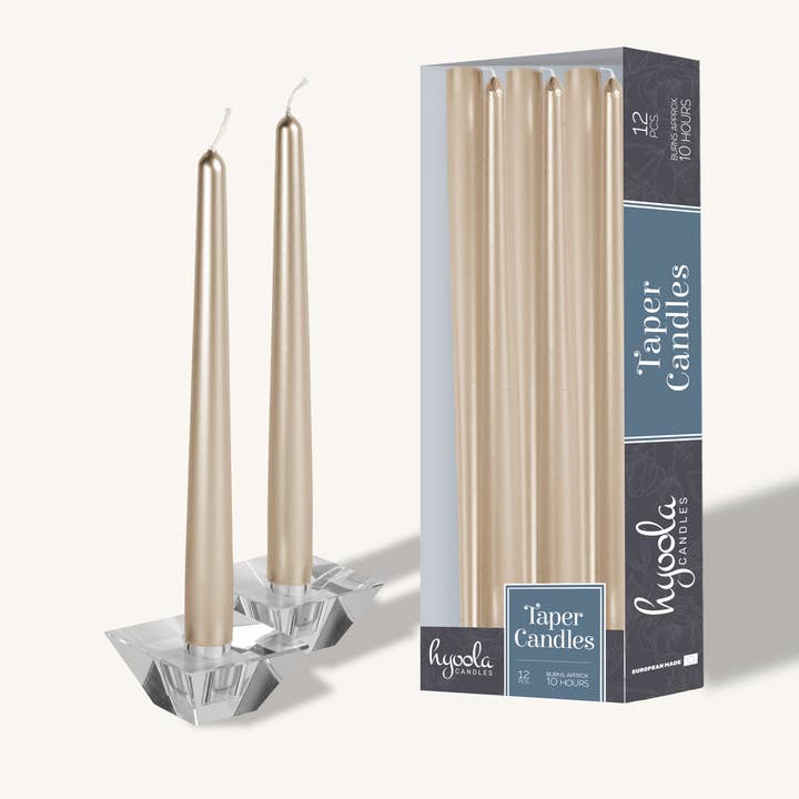 Metallic Titan Taper kaarsen, 10 inch, 12 stuks voor wholesale door Hyoola Candles
