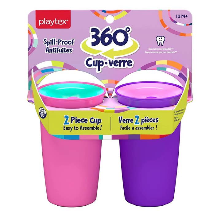 Playtex® Stage 2 Spoutless 360 Drinking Cup - Pink and Purple for wholesale by Playtex