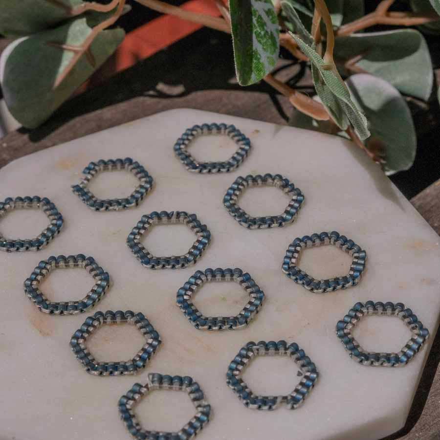 Thread and Maple - Vente Accessoire de tricot/crochet - Marqueurs de mailles en nid d'abeille avec perles5