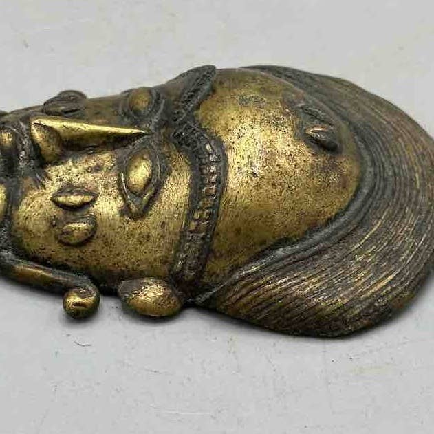 The Niger Bend - Wholesale Pendant/Charm Necklace - Large Exceptional African Baule Brass Mask Pendant - Ivory Coast2