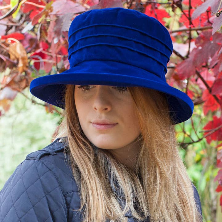 Proppa Toppa Hats - Wholesale Fedora - Women's - Water Resistant Ladies Velour Pin tuck Packable Hat2