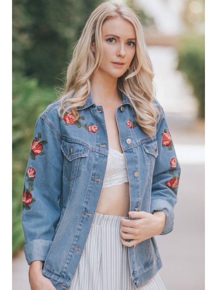 Embroidered Denim Jacket for wholesale on Faire1