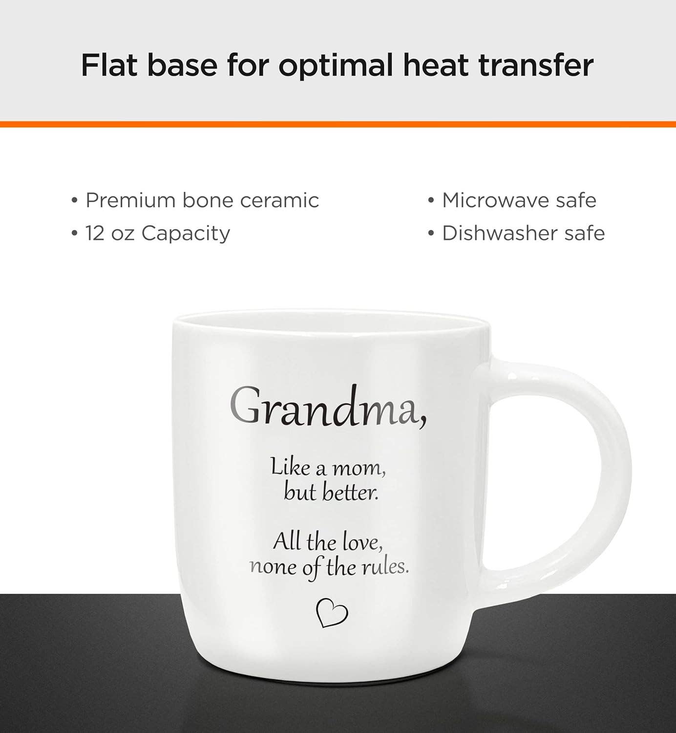 Infinite Basics - Wholesale Coffee Mug - SoHo Funny Gift for Grandma, Coffee Mug with Warmer, Electric Heated Cup for Coffee Lover Gifts for Birthday/Christmas, 12oz (Gift Boxed)3