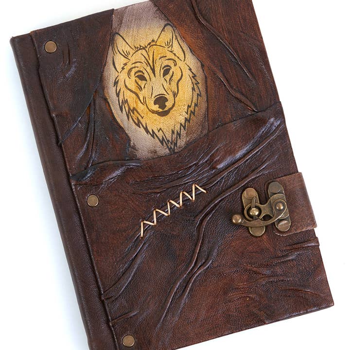 ML Marcaleather – wholesale Journal och dagbok – Wolf Design läder anteckningsbok tidskrift dagbok hantverk ofodrad