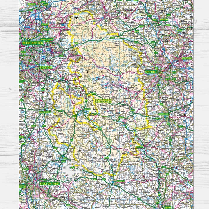 GB Jigsaws Ltd - Wholesale Puzzle - Adult - THE PEAK DISTRICT MAP - Pieceful Map Jigsaw Puzzle