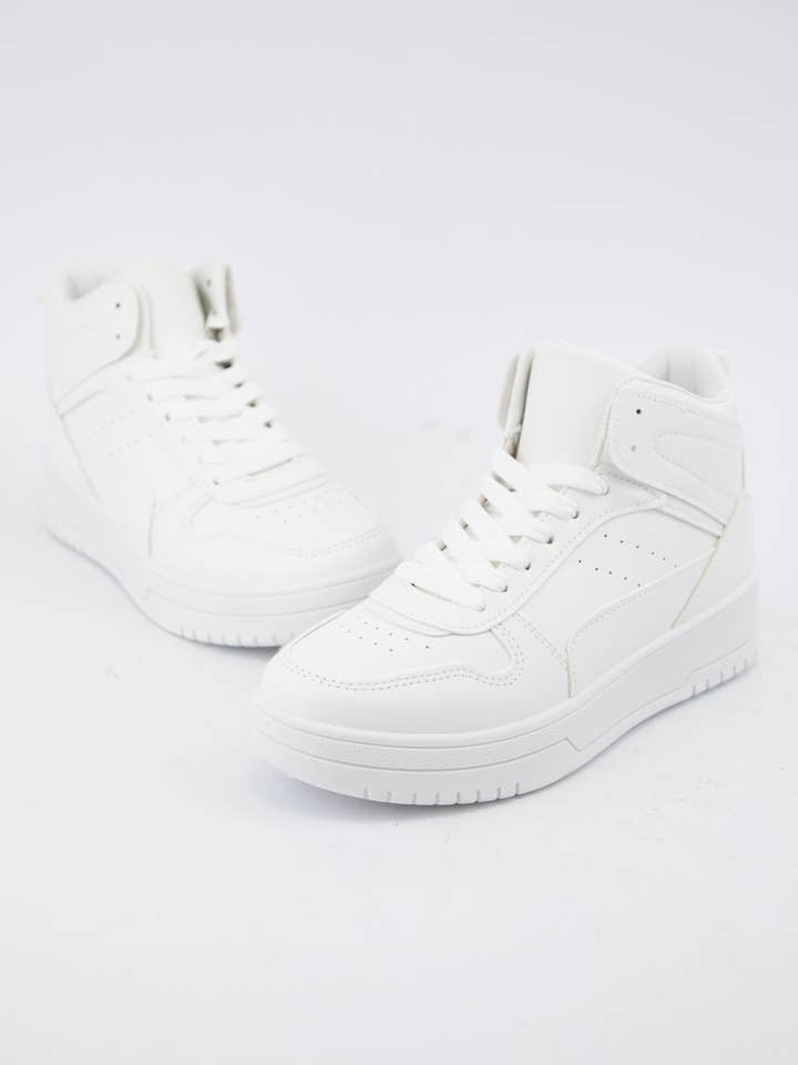 WEEKLY DEAL SKIPPER-02 ALL WHITE DUNK HIGH SNEAKER for wholesale by CCOCCI