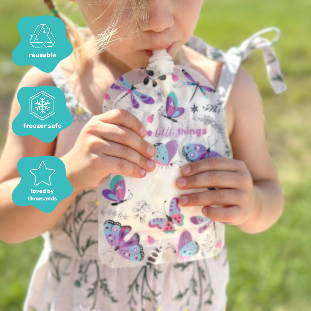 Sinchies - Wholesale Food storage wrap/bag - Sinchies 150ml Reusable Food Pouches - Flutterbys7