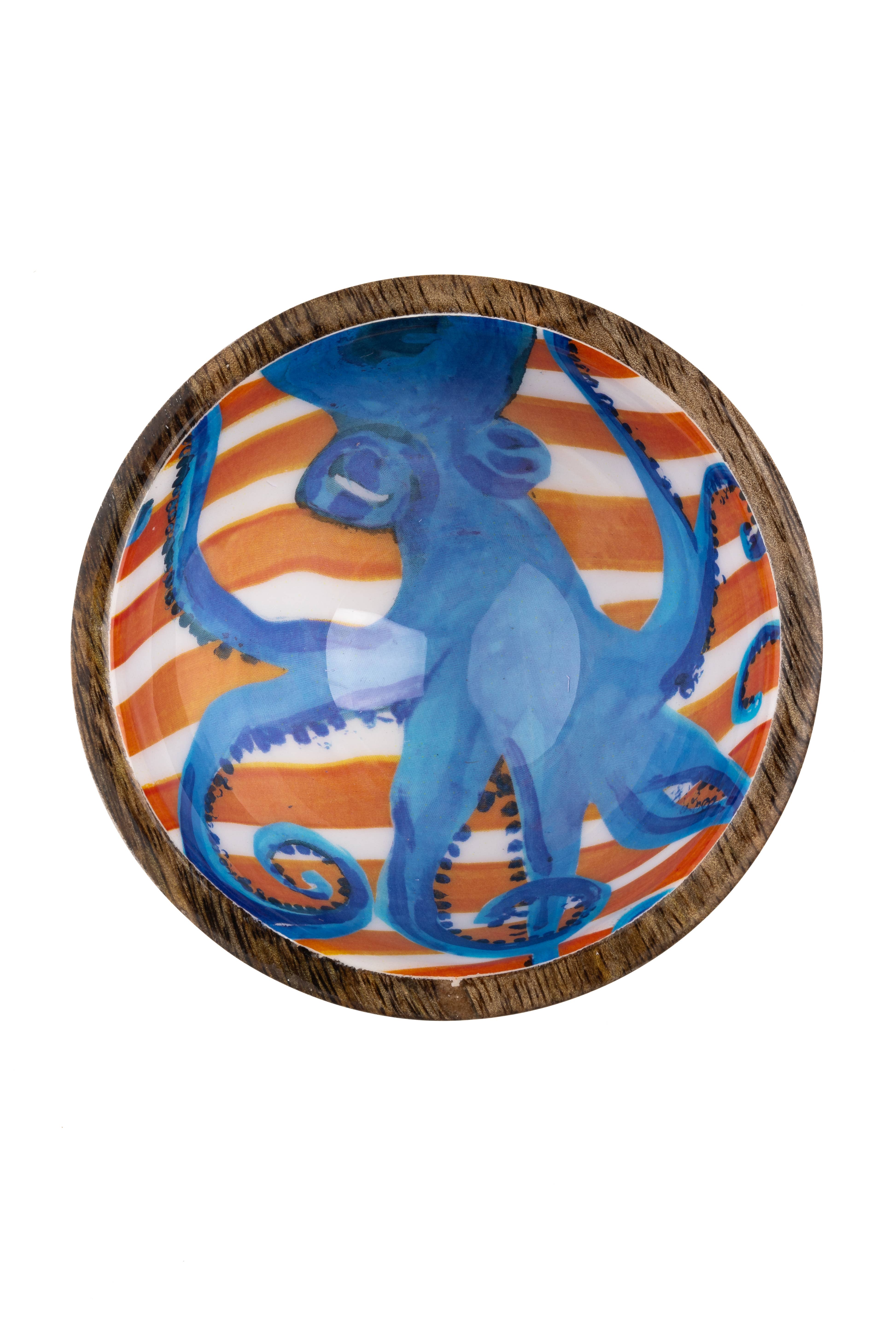 Shoeless Joe Ltd – wholesale Decorative plate/dish/bowl – Octopus On Orange Nibble Bowl0