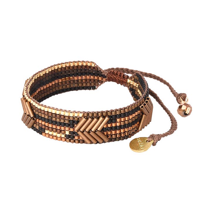 Chevron Coffee Small Bracelet for wholesale on Faire