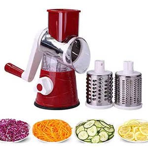 Cheer Collection Handheld Vegetable Spiralizer, Stainless Steel Rotary  Vegetable Peeler with Non Slip Handle, Veggie Cutter Julienne Peeler for