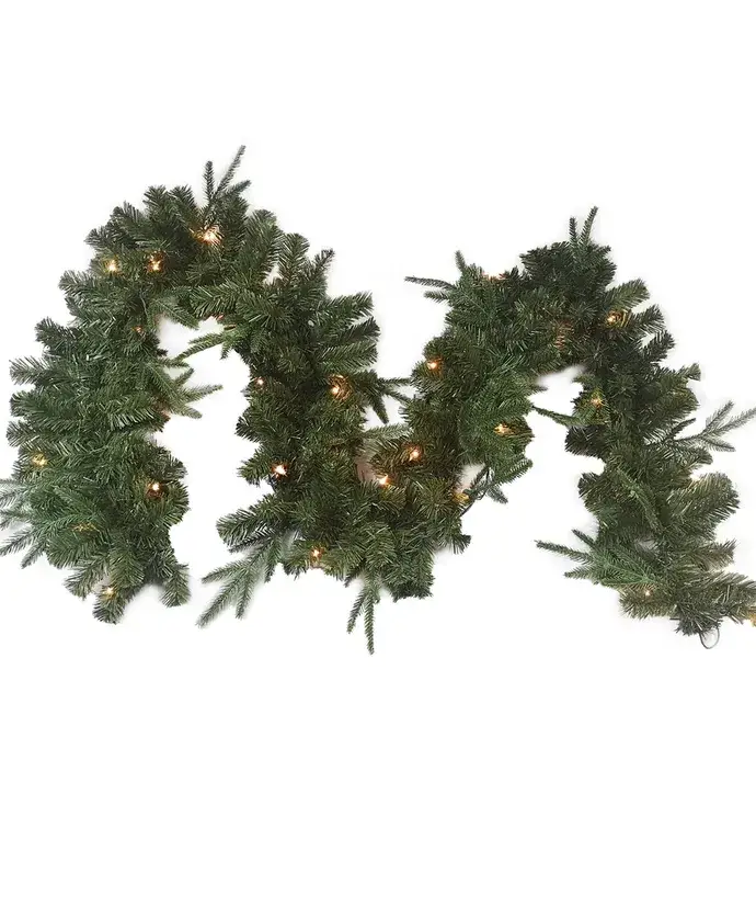 Kurt S. Adler, Inc. - Wholesale Bunting/Garland - 9' SIERRA GREEN GARLAND+50 INCANDESCENTSNT BLB1