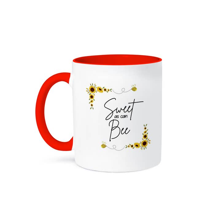 3dRose - Vente Tasse à café - 3dRose, Citation ludique Aussi doux que possible avec des tournesols et des abeilles, Tasse