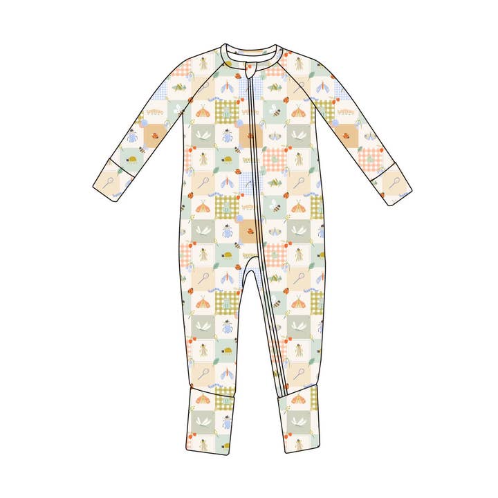Ribbed Bamboo Convertible Footie Romper | Bugs for wholesale by Emi Lei