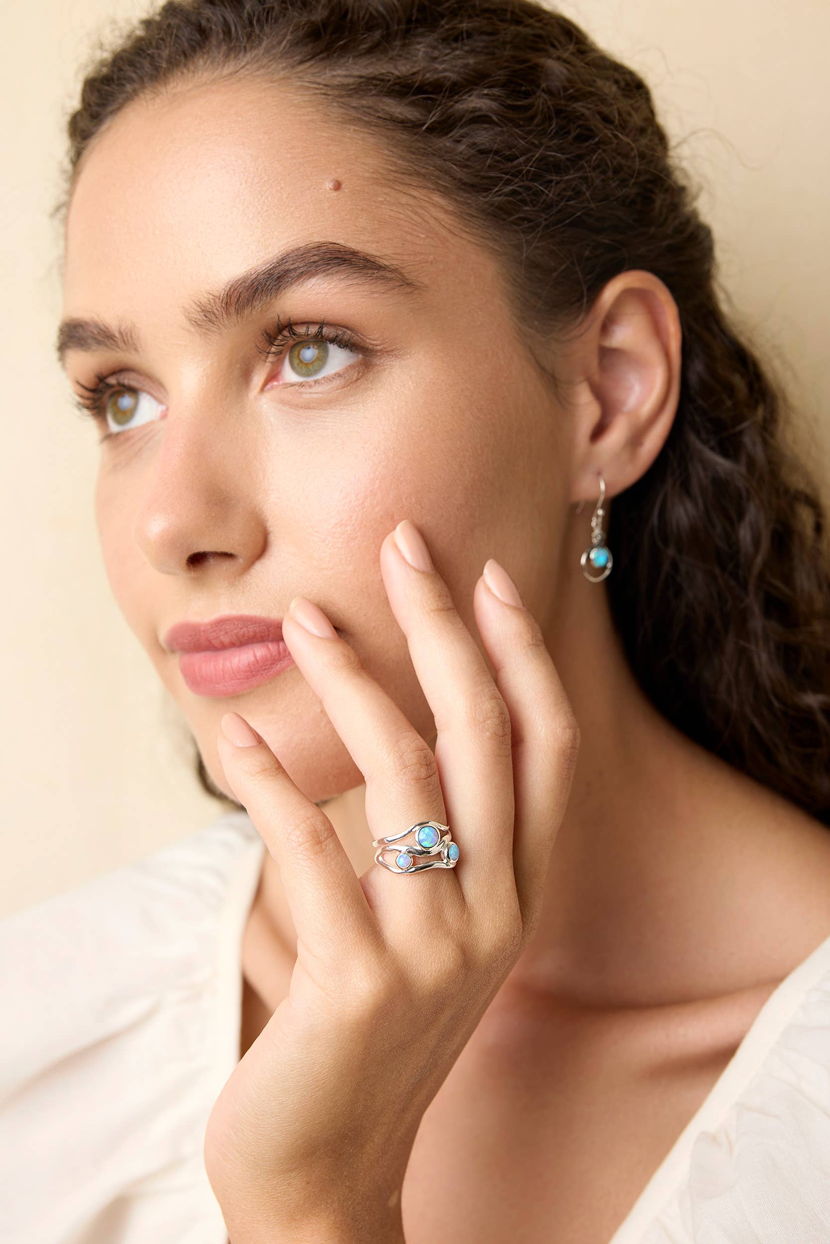 Banyan Jewellery - Wholesale Multi-Stone Ring - Handmade Three Opalite Sterling Silver Ring10