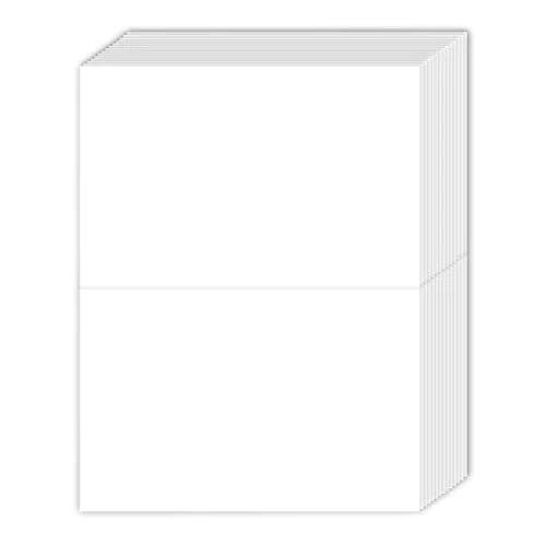 Extra Thick 100lb White Uncoated Cover Stock Half Fold Greeting Cards / Invitations, 5.5 X 8.5 Inches When Folded - 50 Cards Per Pack for wholesale by Fine Cardstock