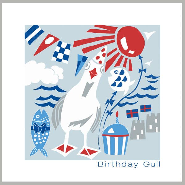 Birthday Gull Greetings Card for wholesale by Port and Lemon