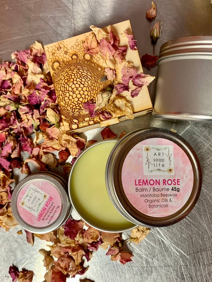 Lemon Rose Beeswax Balm, for lips and body for wholesale by Art Soap Life
