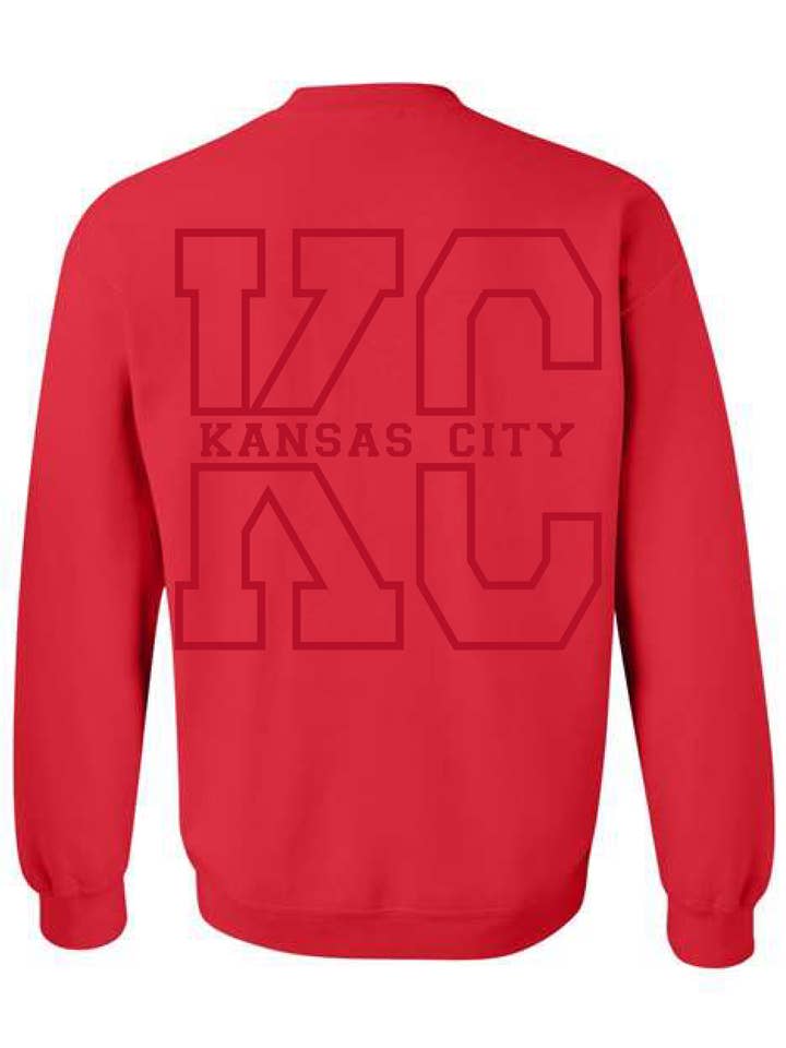 KC Crewneck Sweatshirt (Red) for wholesale by Four Sisters