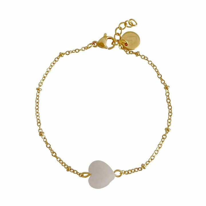 Herzförmiges Armband mit Rosenquarz und herzförmigem für den Großhandel von Saint Clairmont