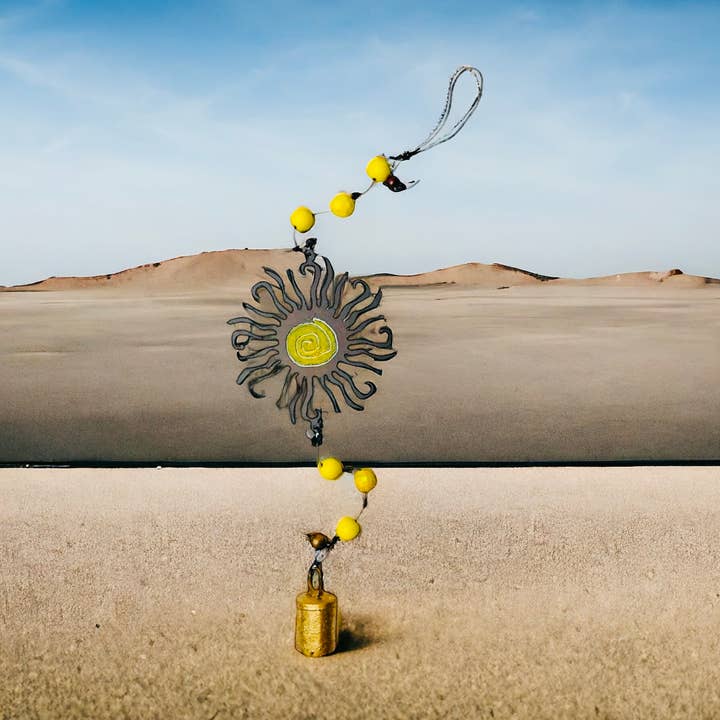 Sun wind chime fetish southwest western recycle garden USA for wholesale by Whimsies