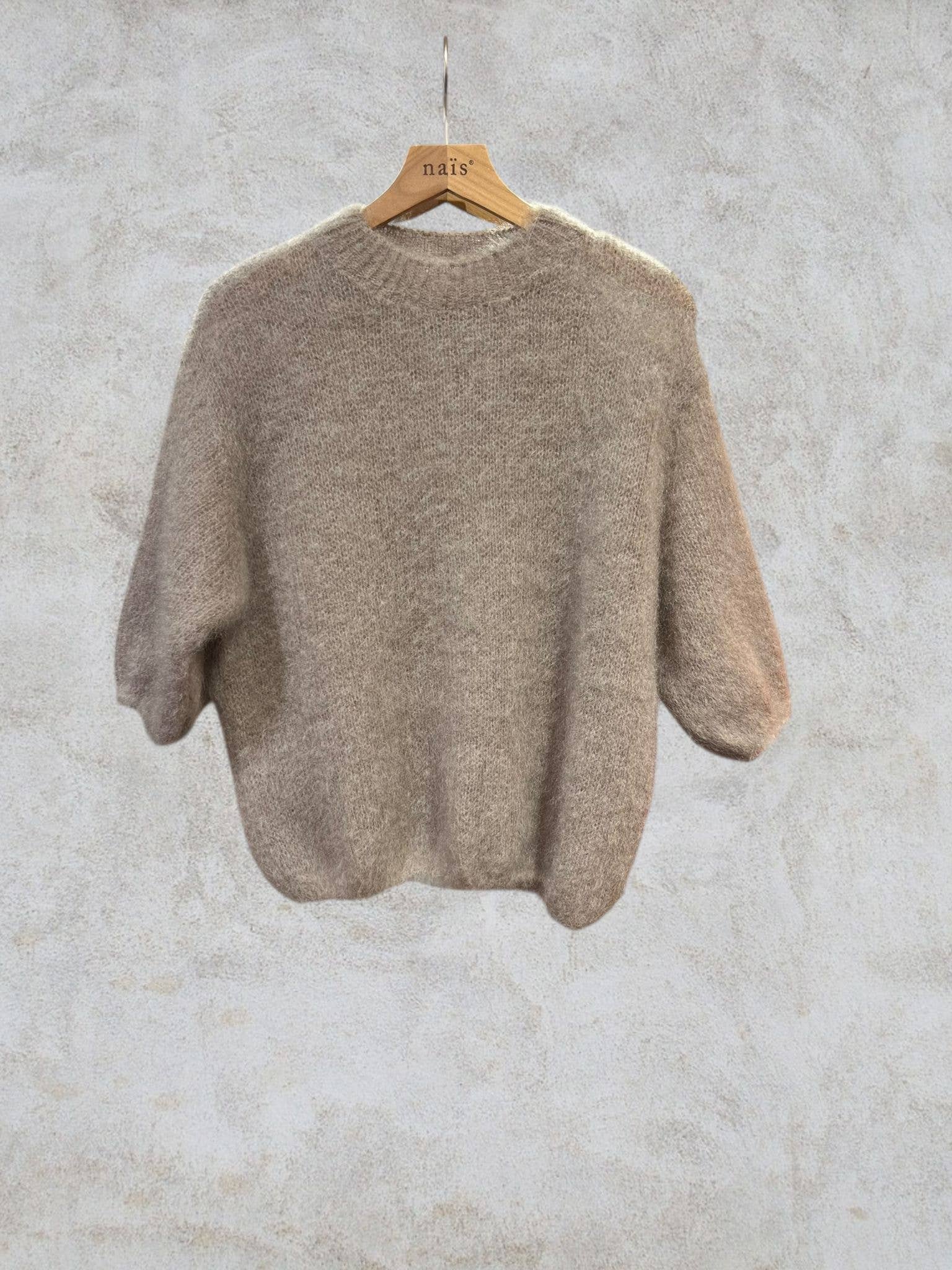 NAÏS PARIS - Wholesale Knit Sweater - Women's - Round neck short sleeve sweater in 80% kid mohair3