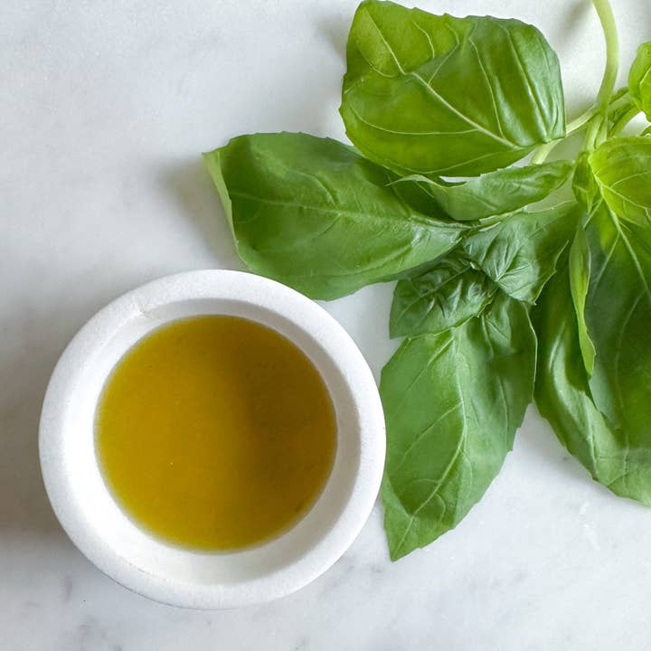 Basil Fused Extra Virgin Olive Oil for wholesale by Olive Branch Oil & Spice