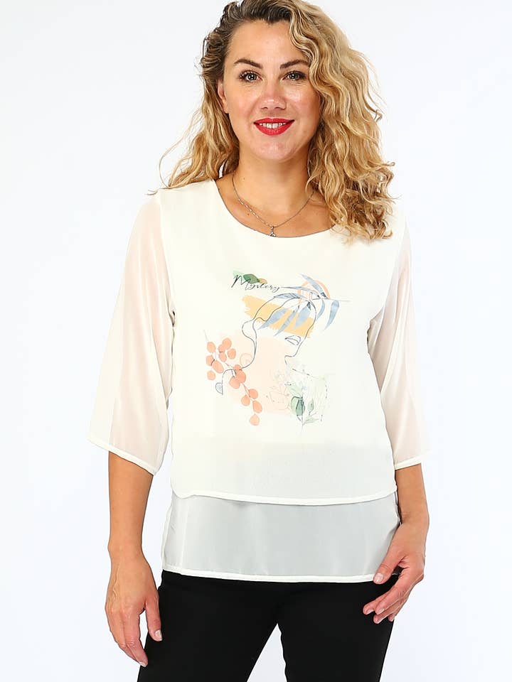 Printed fluid blouse for wholesale by You Udress