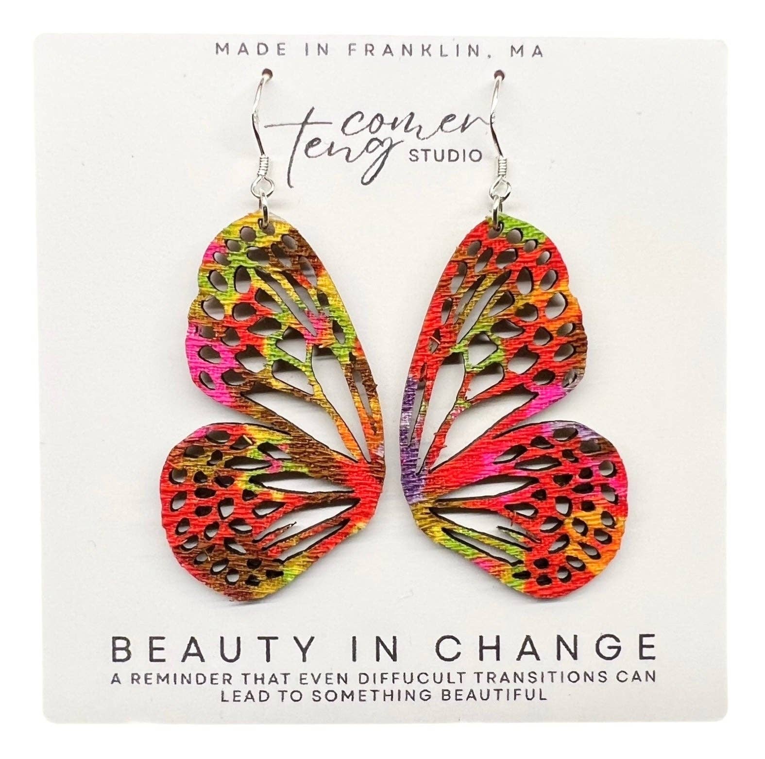 Comer Teng Studio - Wholesale Dangle Earrings - Retro Floral Butterfly Earrings0