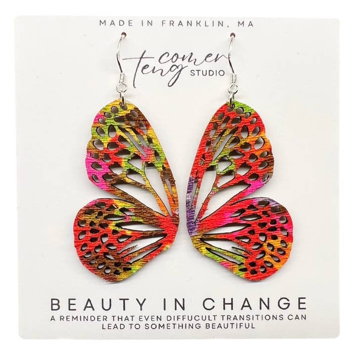 Comer Teng Studio - Wholesale Dangle Earrings - Retro Floral Butterfly Earrings