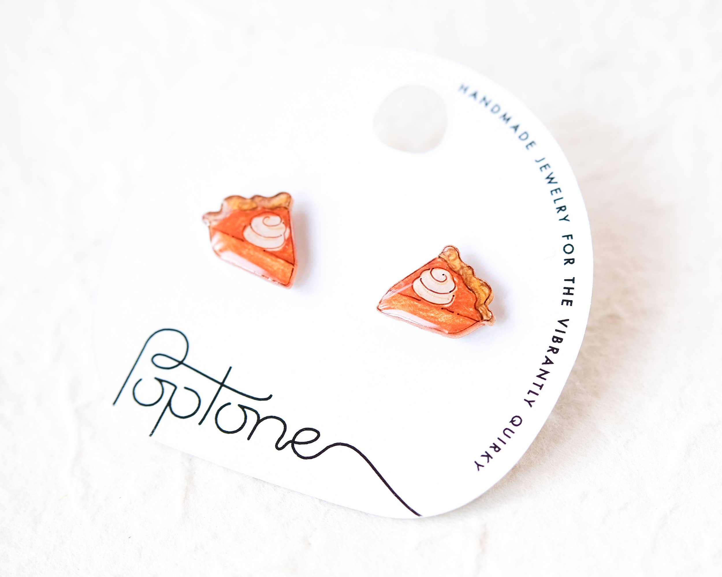 Poptone Co. - Wholesale Stud/Post Earrings - Pumpkin Pie Thanksgiving Stud Earrings0