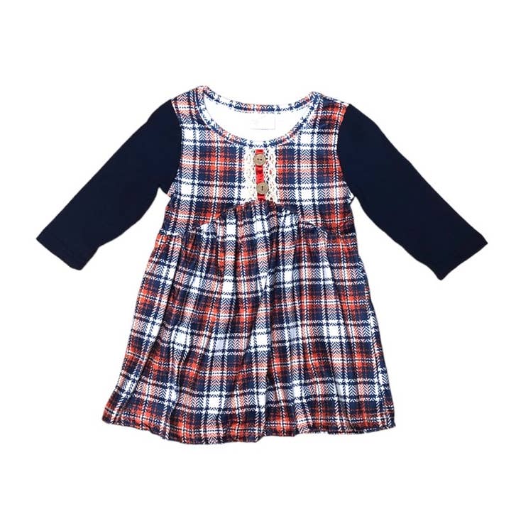 Navy geruite jurk voor wholesale door Melina & Me
