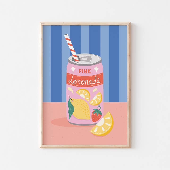 Pink Lemonade Art Print for wholesale by Melissa Donne Studio
