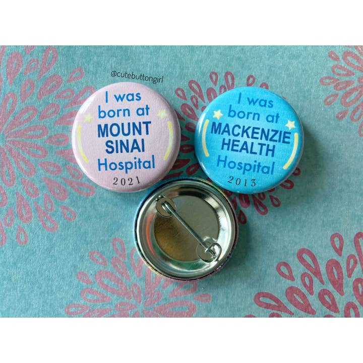 Annonce de naissance à l'hôpital de 1,25 pouces et 2,25 pouces pour la vente par Cute as a Button Girl