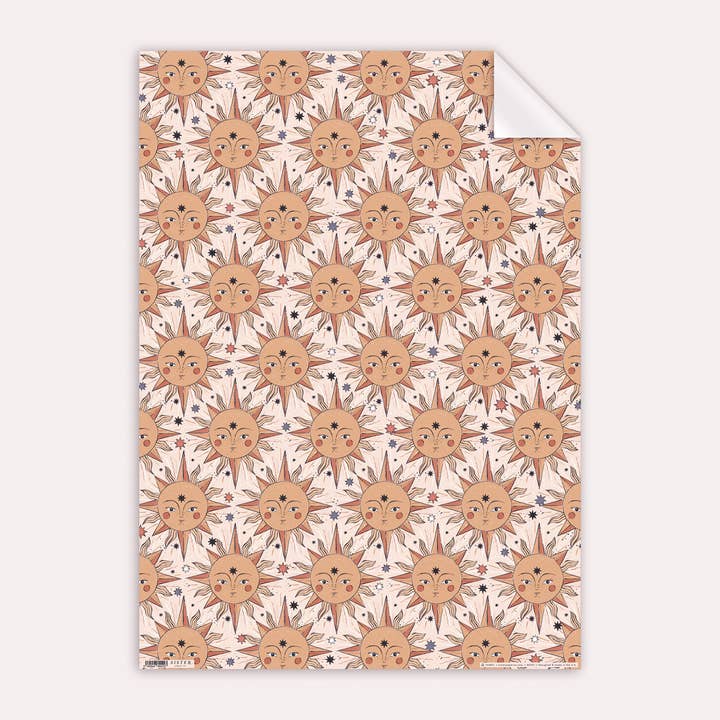 Sister Paper Co. – wholesale Flat wrap – Tarot Sun Gift Wrap Sheet | Wrapping Paper | Craft Paper1