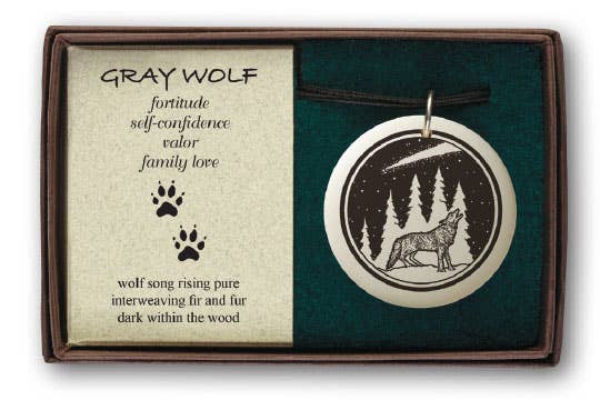 Touchstone Pottery - Vendita all'ingrosso Ciondolo/pendente - confezione regalo pendente in porcellana lupo grigio1