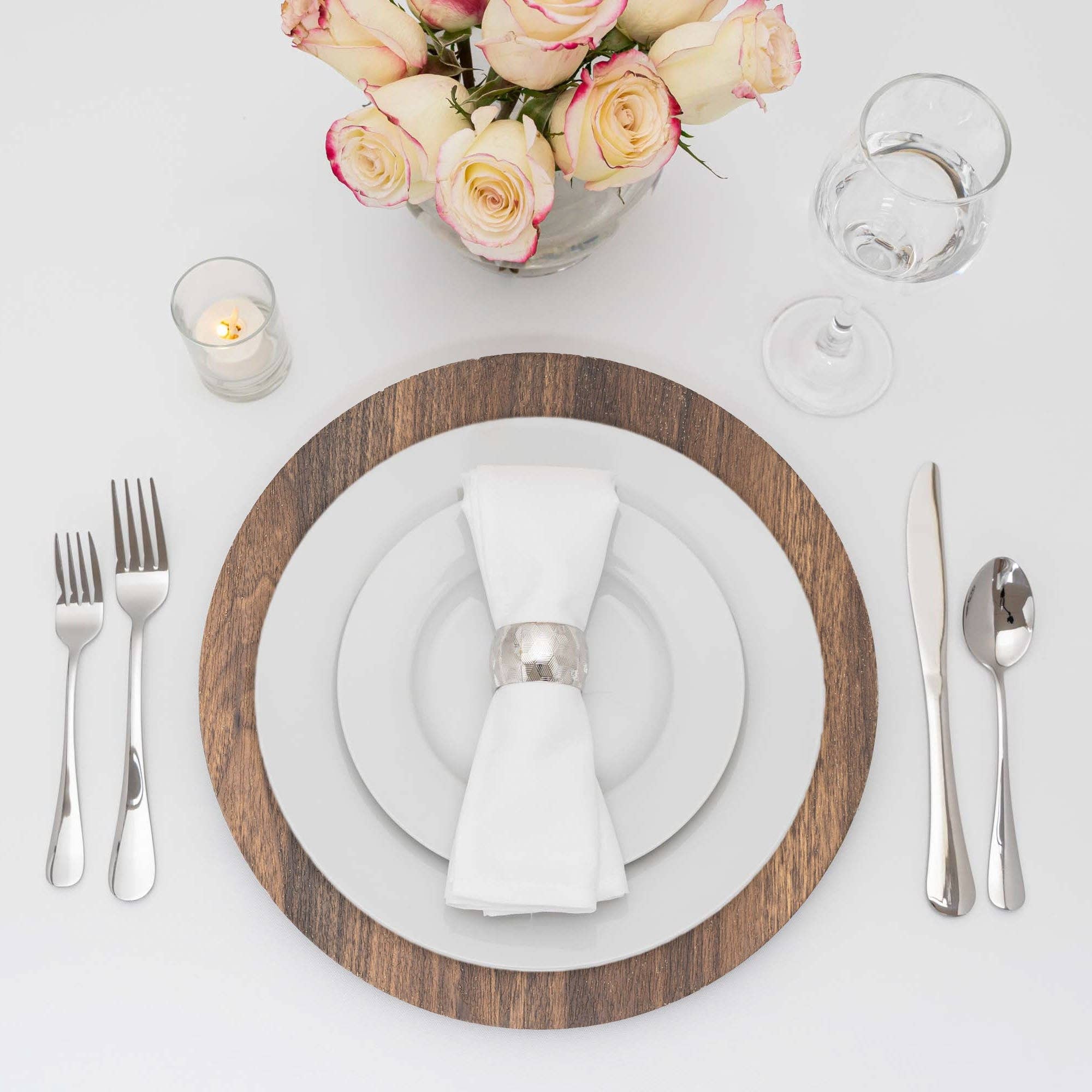 Portofino International Trading, USA - Vente Assiette de présentation - Plaque de chargement en plastique en faux bois 13" - Marron1