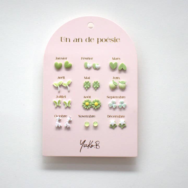 Yuko B - Wholesale Earrings - Kids - Offer of 25 stainless steel earring cards