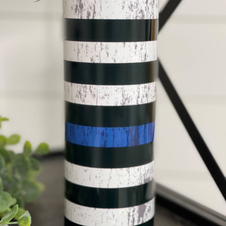 CMD Wholesale - Wholesale Insulated Mug/Tumbler - Thin Blue Line 20oz Skinny Tumbler3