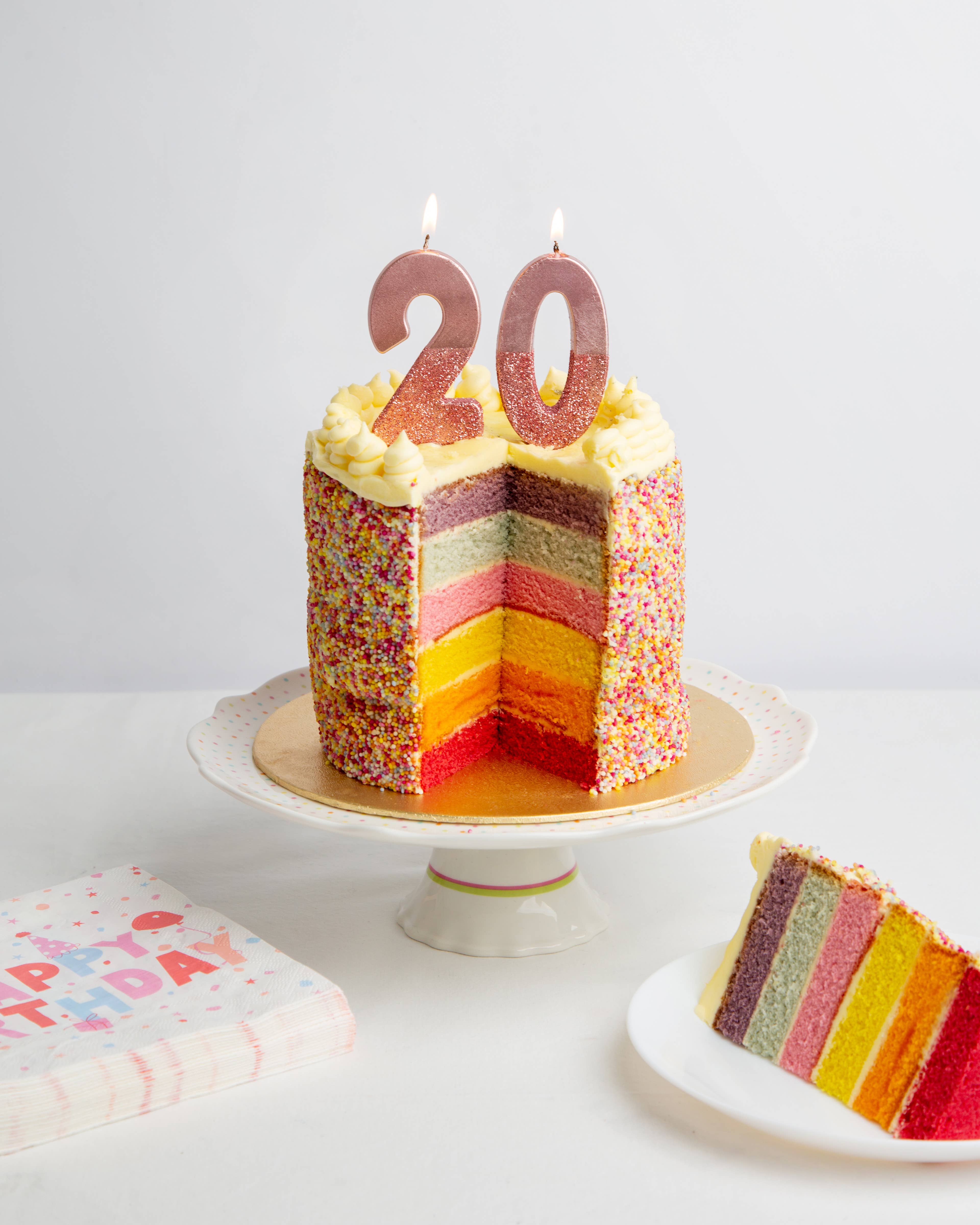 Talking Tables USA - Vente Bougies pour gâteau - Bougies à chiffres d'anniversaire à paillettes en or rose | 0-9 | Unique |14