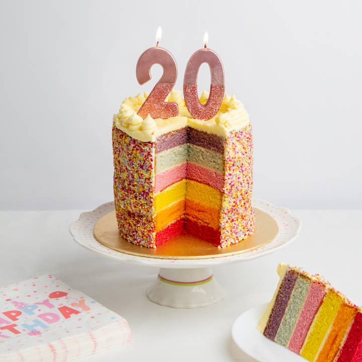 Talking Tables USA - Wholesale Cake Candle - Rose Gold Glitter Birthday Number Candles | 0-9 | Single |14