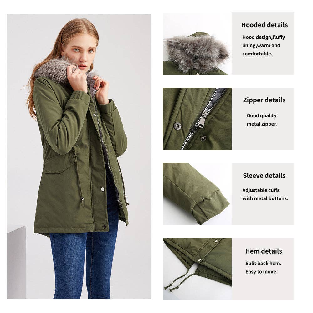 Marayn - Wholesale Coat - Women's - Warm Hooded MidLength Padded Parka Coat  Winter 202550