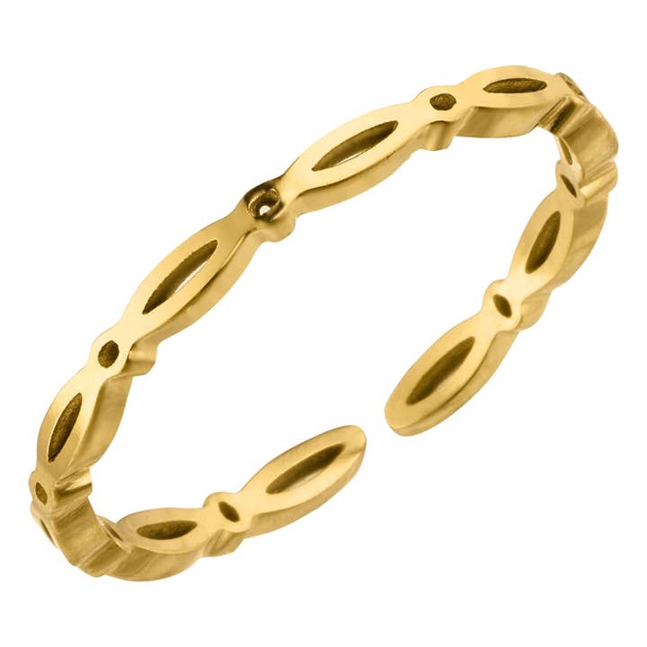 Nivia ring | 18k gold plated for wholesale by Schmuckgroßhandel