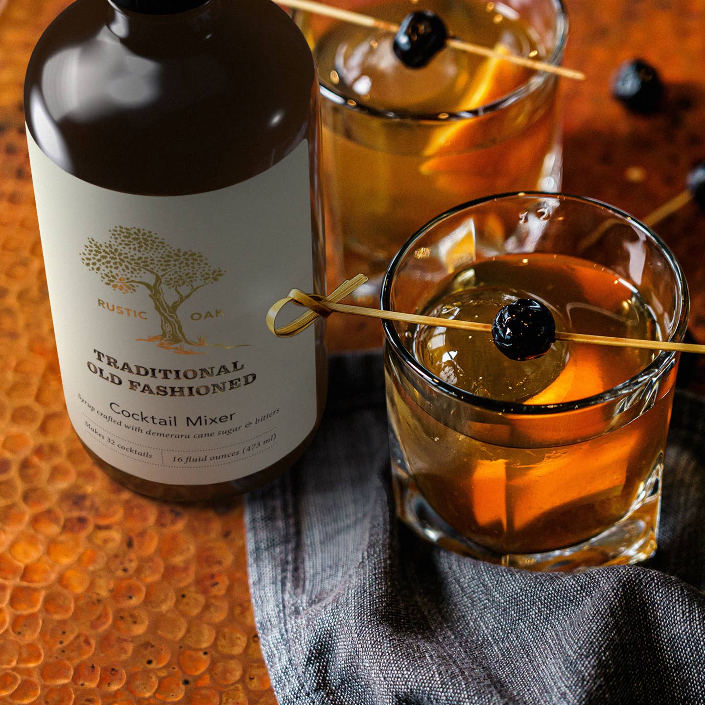 Rustic Oak - Wholesale Cocktail Mix/Syrup - Traditional Old Fashioned Cocktail Mixer 8oz2