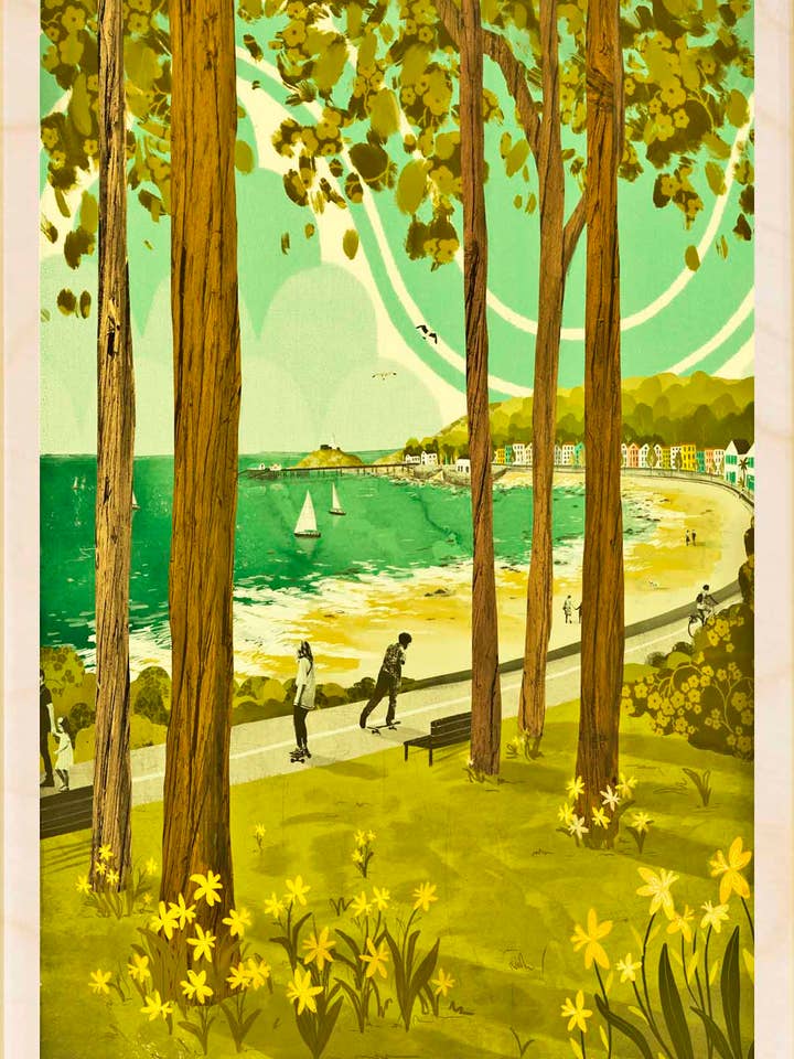 Swansea, Wales - Miljøvenlige kort og magneter for engroshandel hos THE WOODEN POSTCARD COMPANY