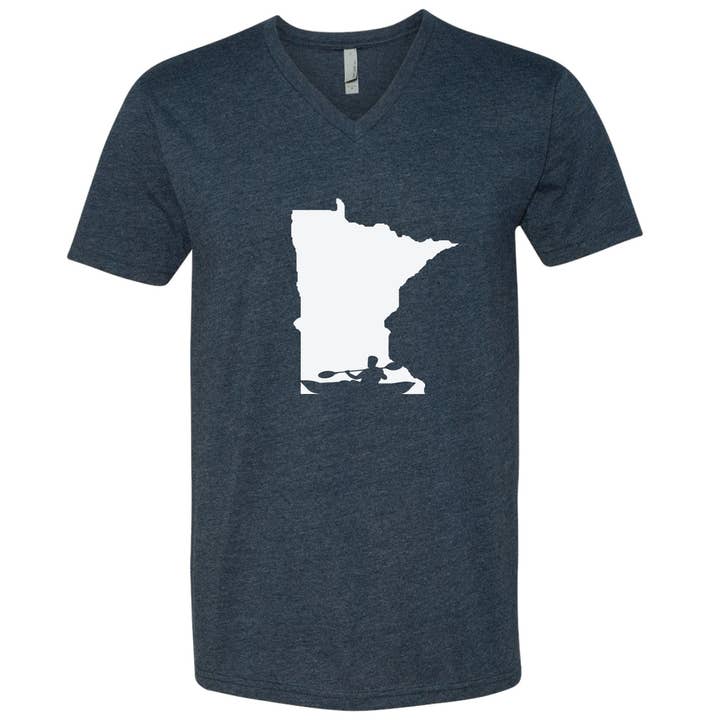 Kayak Minnesota V-Neck T-Shirt for wholesale by Minnesota Awesome
