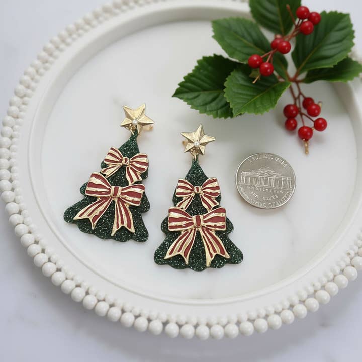 Christmas Tree Gala Earrings for wholesale by Laurel in Bloom