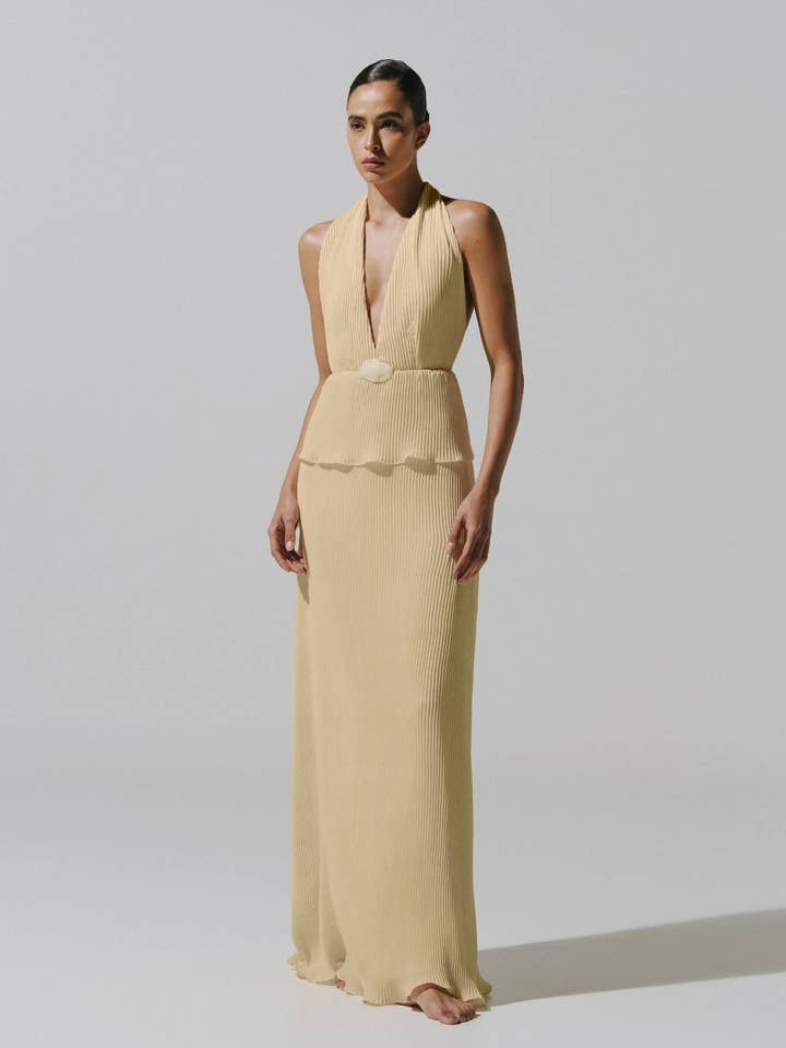 Merida Maxi Dress Butter Yellow for wholesale by Baobab