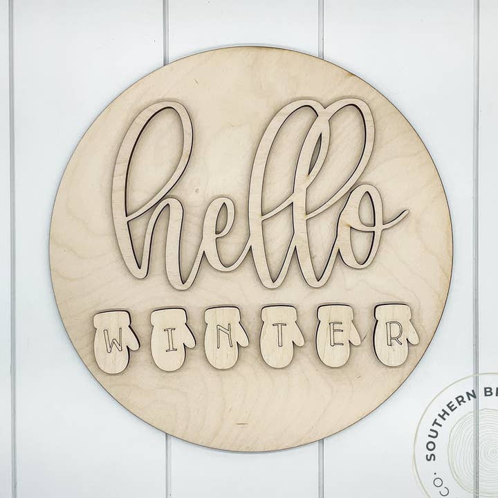 Hello Winter 3D rotondi vuoti (guanti) per la vendita all'ingrosso da parte di Southern Birch Company