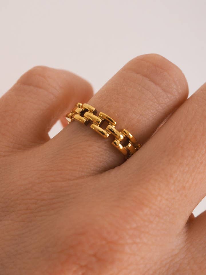 Bague Brooklyn | Doré pour la vente par JacqMaria Jewelry